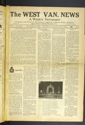 West Van. News (West Vancouver), 3 Nov 1932