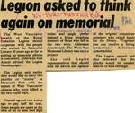 Legion asked to think again on memorial