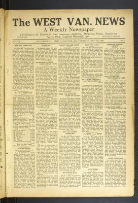 West Van. News (West Vancouver), 11 May 1933