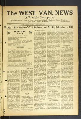 West Van. News (West Vancouver), 18 May 1933