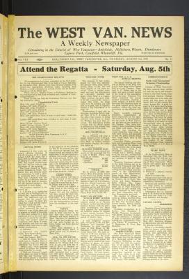 West Van. News (West Vancouver), 3 Aug 1933