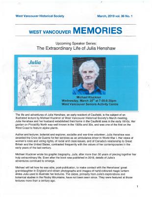 History-onics (West Vancouver, BC: West Vancouver Historical Society), 1 Mar 2019