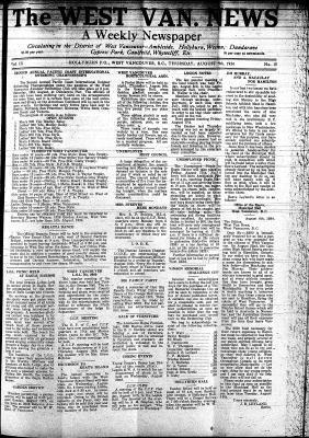 West Van. News (West Vancouver), 9 Aug 1934