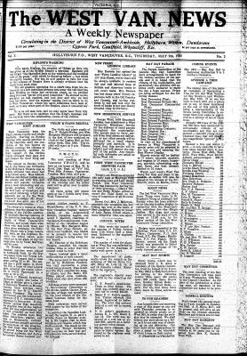 West Van. News (West Vancouver), 9 May 1935