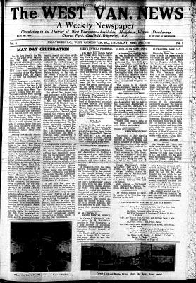 West Van. News (West Vancouver), 30 May 1935