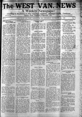 West Van. News (West Vancouver), 21 Nov 1935