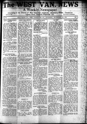 West Van. News (West Vancouver), 29 Nov 1934