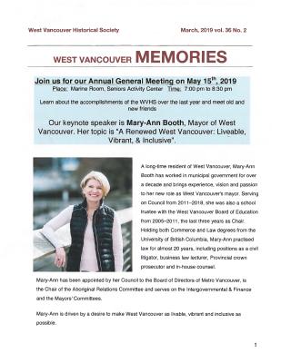 History-onics (West Vancouver, BC: West Vancouver Historical Society), 1 May 2019