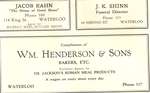 Jacob Rahn; J.K. Shinn; Wm. Henderson & Sons