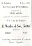 M. Weichel & Son Hardware ad