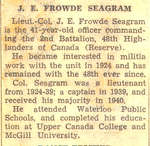 World War II Article-"J.E. Frowde Seagram"