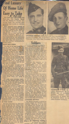 World War II Article-"Find Luxury Of Home Life Easy to Take"