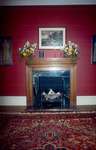 Sitting room with restored fireplace