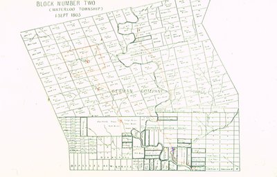 Map of Block Number 2, German Company Tract, Waterloo Township, Ontario, 1805