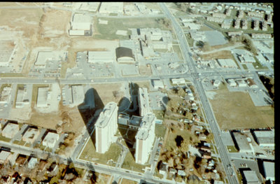 Aerial view of University avenue and Weber street, Waterloo, Ontario