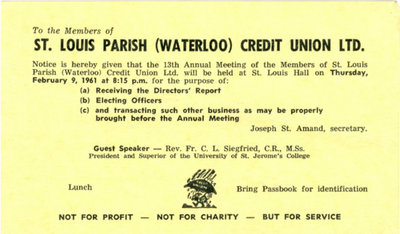 St. Louis Roman Catholic Church Credit Union Postcard