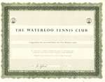 Waterloo Tennis Club Membership Certificate