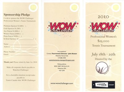 WOW Tennis Challenger Sponsorship Brochure 2010