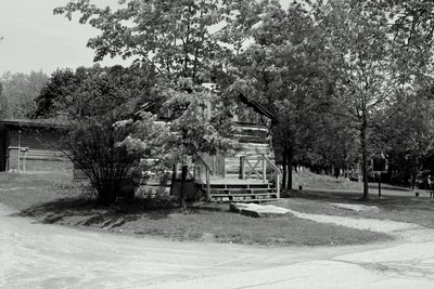 First Schoolhouse postcard (Now/Then)