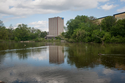 Marsland Centre over Silver Lake (Now/Then)