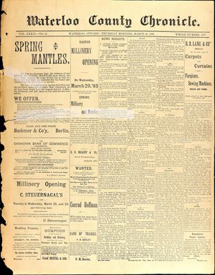 Waterloo County Chronicle, 29 Mar 1893