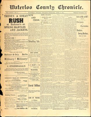 Waterloo County Chronicle, 13 Apr 1893