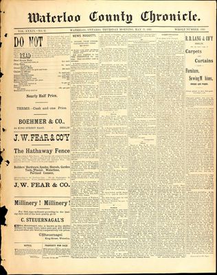 Waterloo County Chronicle, 25 May 1893