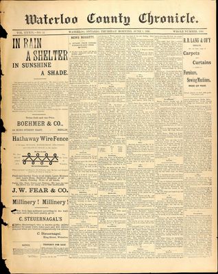 Waterloo County Chronicle, 1 Jun 1893