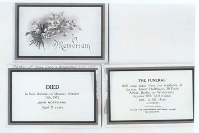 Funeral Card for John Hoffman