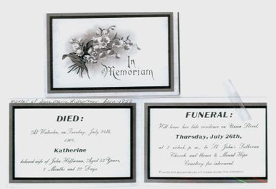 Funeral Card for Katherine Hoffmann