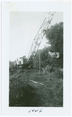 Dredging Crane and Worker at Laurel Creek