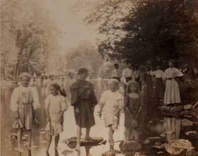 Children Wading in Idylwild Park, Preston