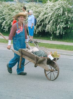 Waterloo's 150th Anniversary Parade, Farmer and Wheelbarrow