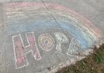 Hope Rainbow Sidewalk Chalk Drawing