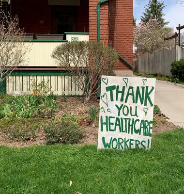 Sign Thanking Healthcare Workers, Kitchener