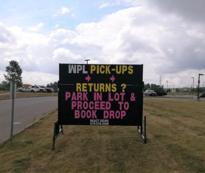 WPL-To-Go Sign at Harper Branch, Waterloo