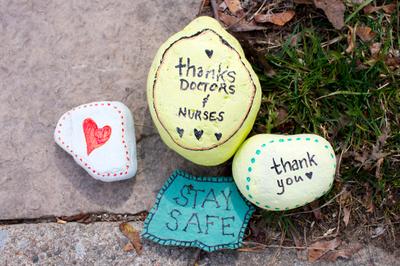 &quot;Thanks Doctors and Nurses&quot; Painted Rocks