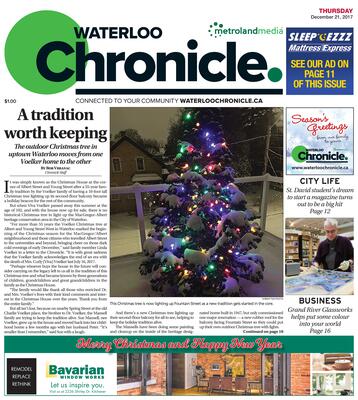 Waterloo Chronicle, 21 Dec 2017