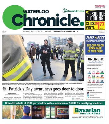 Waterloo Chronicle, 15 Mar 2018