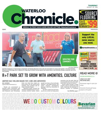 Waterloo Chronicle, 30 Aug 2018