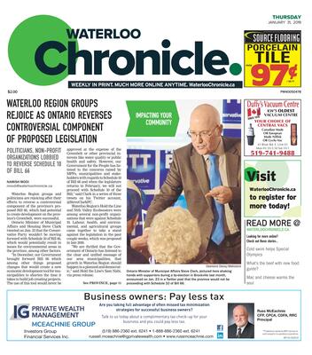 Waterloo Chronicle, 31 Jan 2019