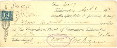 Promissory Note to G.H. Good, September 1932