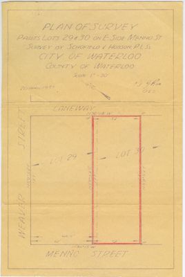 Plan of Survey Lots 29 and 30 on Menno Street