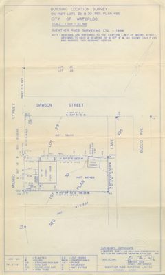 Building Location Survey Lots 29 and 30 on Menno Street, 1984