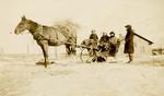 Horse-drawn sleigh in Winter