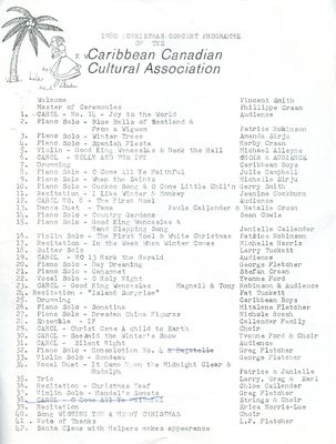 K-W Caribbean Canadian Cultural Association - Christmas Concert Programme, 1980