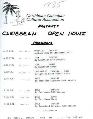 K-W Caribbean Canadian Cultural Association Open House Program