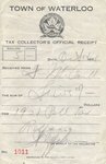 Waterloo Tax Collector's Official Receipt, 1938