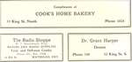 Cook's Bakery; Radio Shoppe; Dr. Grant Harper