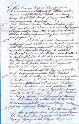 Petition from Village of Waterloo to American Express Company, 1859